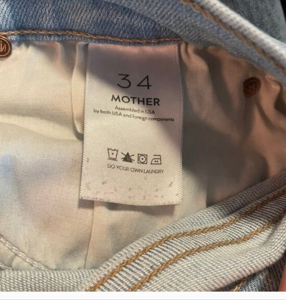 MOTHER The Mid Rise Dazzler Crop Fray in Sun-Kissed Light Wash Denim SZ 34 EUC - Picture 6 of 8